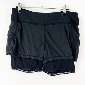 ✅ ATHLETA Ready Set Go 2-in-1 Shorts Size MEDIUM‎ BLACK